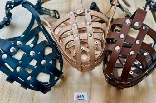 Maulkorb aus echtem Leder für American Bully, Bully XL und andere ähnliche Schnauzen (braunes Leder, AB1)