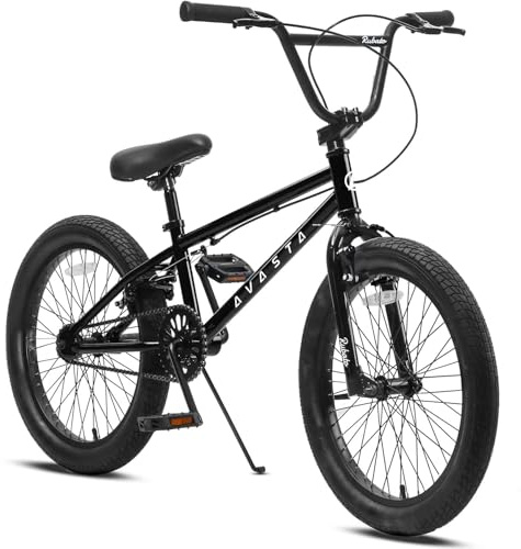 AVASTA 18 Inch Big Kids Bike Freestyle BMX Bicycle for Age 5 6 7 8 Years Old Boys Girls and Beginners, Black