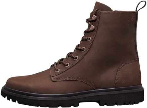 Calvin Klein Botas Eva para hombre con cordones medios Rebellious Ym0ym01071, Negro Pizarra Negro Negro, 44 EU