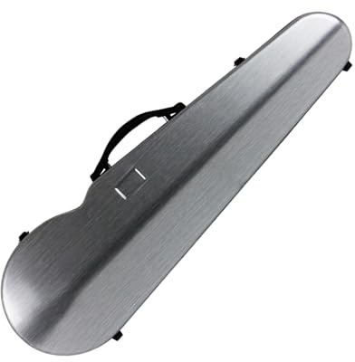 YIORYO Geigenkoffer 4/4, volle Größe, Kohlefaser, Hartschale, wasserdicht, Geigenreisekoffer mit Rückengurten(Brushed Silver)