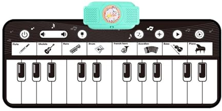 FLCPJGV Interaktive Klaviermatte mit 8 Instrumenten für Kleinkinder, Schwarz-weiss