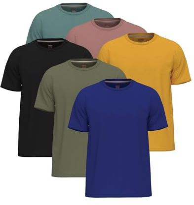 6 Pack T Shirts for Men UK 100% Cotton Tshirts | Pre-Shrunk Crew Neck Mens T Shirts Multipack