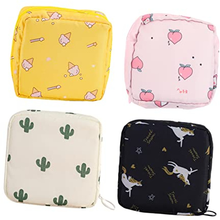 ERINGOGO 4piezas Bolsas De Almacenamiento De Compresas Menstruales Unidades Adorables Para y Organización De Productos Femeninos