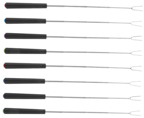 POPETPOP Ensemble De 8 Pièces fourchette à barbecue mini fourchettes pour apéritifs fourche extensible bâtons de torréfaction brochettes de bâtons de barbecue abdos