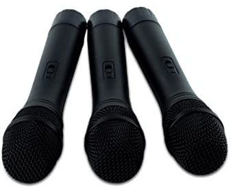 Vaguelly Microfono Giocattolo per Bambini Sicuro in Plastica Nero, di Microfono per Performance Karaoke e Feste di Compleanno o Natale