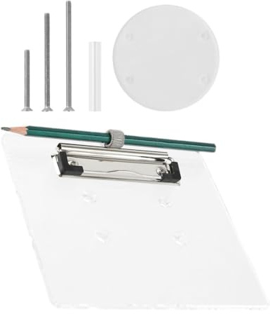 CNANRNANC Soporte para tarjeta de puntuación para volante de carrito de golf, marcador de acrílico transparente con clip de bolígrafo de metal, soporte de anillo de resorte ajustable