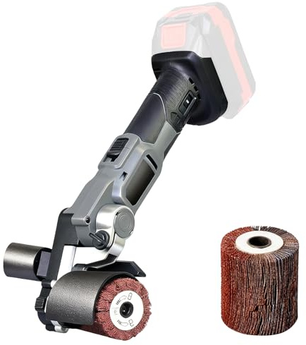 Spazzolatrice per Legno, Levigatrice a Spazzola Senza Fili da 800 W Compatibile con Makita da 20 V Levigatrice a Tamburo per Levigare e Lucidare Legno e Metallo
