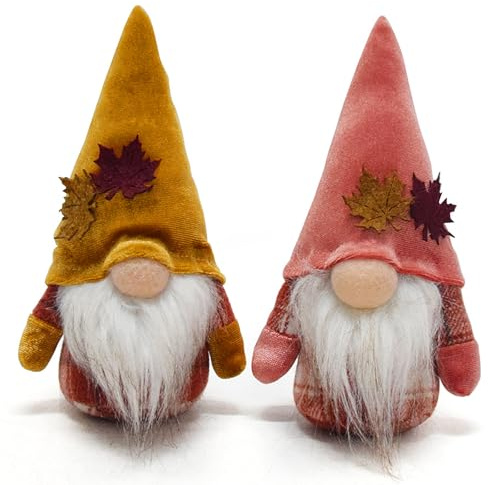 Set of 2 Autumn Gonk Decorations, Autumn Decorations, Fall Harvest Gnomes, Faceless Gonks with Sunflower, Dwarf Decor for Farmhouse Holiday Home Kitchen Party, Fall Holiday Decor Gnome Gifts