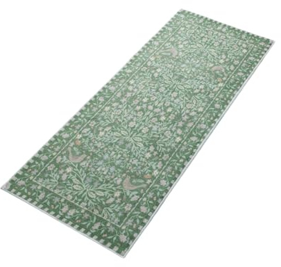 2026 Tapis de salle de bain long, vert, lavable, antidérapant, doux antique, style bohème, mignon, convient pour la douche de salle de bain (vert, 120 cm)