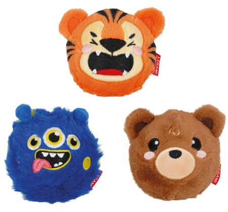 LEGAMI Bouncing Gang – Set di 3 flummis (tiger, mostro, orso), divertenti palline per saltare con facce di animali, regalo perfetto per compleanno dei bambini e piccolo regalo