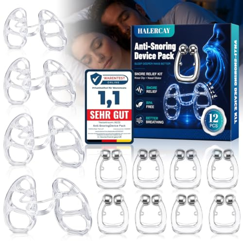 8 Piezas Dilatador Nasal Silicona, 1 Dilatador Nasal, Solución para Ronquidos Nocturnos, Ayudar a Dormir Mejor, Dispositivo reutilizable para dormir tranquilamente, Hombre/Muje