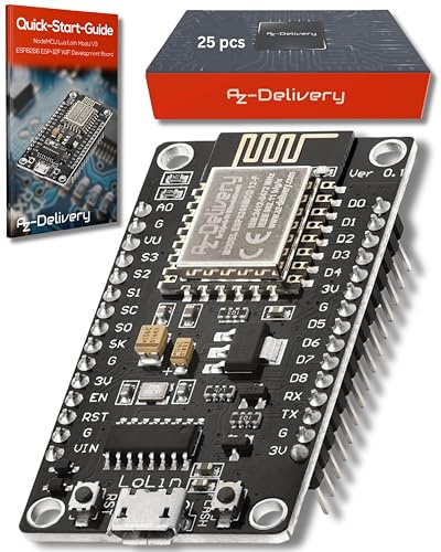 AZDelivery 25 x NodeMCU Lolin V3 Module ESP8266 ESP-12F WiFi WiFi Development Board mit CH340 kompatibel mit Arduino inklusive E-Book!