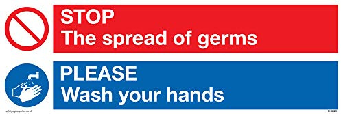Stop germs Please wash your hands sign – Vinyl/Sticker