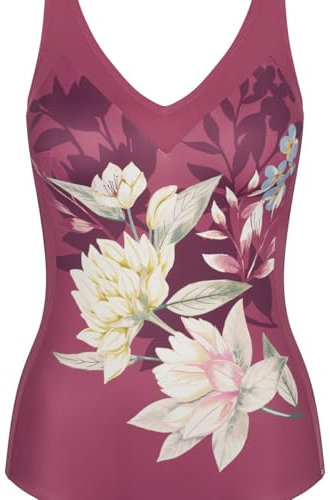 Costume Marca Triumph Intero Senza Ferretto Coppe Contenitivo Botanical Leaf OP Rosa M019 Taglia 52 Coppa D
