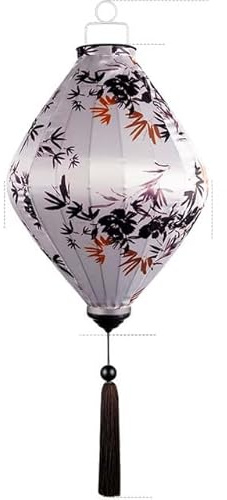 Linterna de seda con patrón Floral chino Retro de 12/14 pulgadas, farol de mediados de otoño de Vietnam, farolillos de palacio Oriental, decoración de fiesta de Festival-11