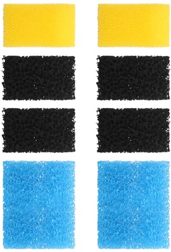 AquaMiracle Aquarium Filter Replacement Sponge, Fish Tank Filter Replacement Parts, Including 2 x Coarse Sponge, 2 x Fine Sponge & 4 x Carbonized Sponge, for 40-150 Gallon (for Model: HCF-314F)