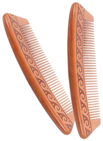 DRESSOOS 2Stücke Holzhaarkämme Kleiner Haarkamm und Friseurkamm aus Natürlichem Holz Kopfhautmassagekämme für Damen und Herren Antistatisch für Haarpflege
