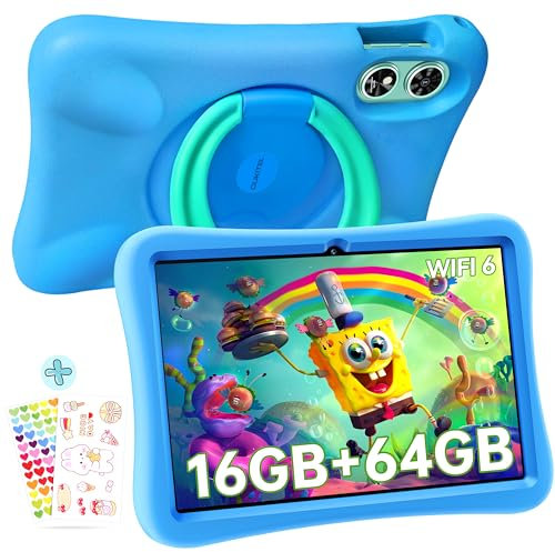 OUKITEL OT6 Kids Tablet - 10.1-inch Display Android 13 for Kids 16GB RAM 64GB ROM, 8000mAh Parental Control Children's Tablet with Kid-Proof Case & Pen, Green(WiFi Version)