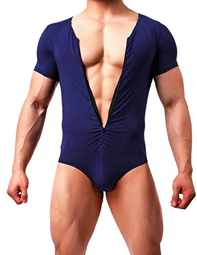 Casey Kevin Bodysuit för herr sport jumpsuit andningsbar body shaper bodysuit leotard funktionell underkläder badkläder, B4-blå, L