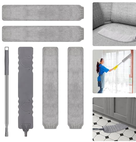 Wantli Spolverino Telescopico Viene Fornito Con Quattro Panni Per La Pulizia Sostituibili, Spazzola Telescopica Per Polvere Per Sotto Il Divano, Armadi, Letto, Spolverino Per Polvere