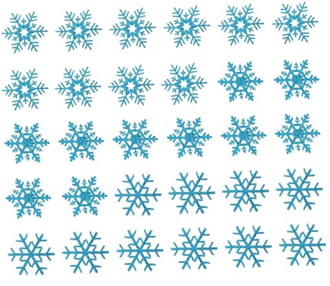 Tofficu 30 Stück Schneeflocken Aufkleber Kleidungsaufnäher DIY Kopfschmuck Kleidungszubehör DIY Nähaufnäher Aufnäher Kleidungszubehör Schneeflocken Kleidungsaufnäher