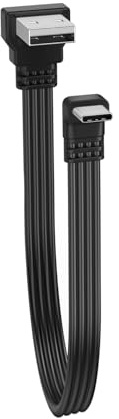 LANMINGLEL Cavo USB 2.0 corto piatto a 90 gradi da maschio a tipo C, cavo dati piatto morbido 480 Mbps per telefoni, tablet, computer portatili, 30 cm (angolo di up)