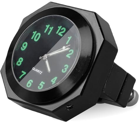 LEKEFETO Orologio Moto Impermeabile Moto Bicicletta Orologio Luminoso Orologio Moto Moto Moto Orologio Moto Moto Moto Accessori Bicicletta Diametro 22-26mm - Nero