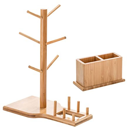 Ciieeo Combinación de Portavasos para Tazas Organizador de Estante Colgante para Cafetería Casa y Almacenamiento de Tazas