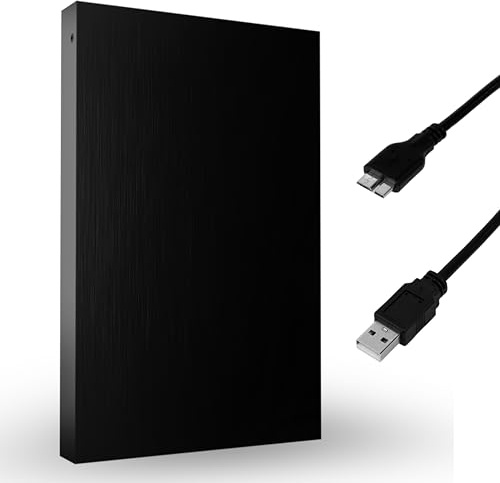 Portable External Hard Drive USB 3.0 – Ultra Slim HDD with LED Indicator, Plug & Play Storage Backup Drive for PC, Laptop, Mac, PS4, Chromebook – Universal Compatibility (Black, 1TB)
