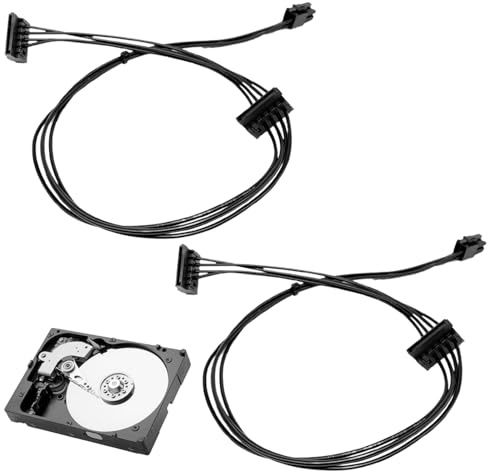 Mini cable de alimentación SATA de 4 pines a SATA ATX Mini de 4 pines a 15 pines SATA adaptador de corriente para placa base, disco duro, unidades de CD Blu-ray (40 cm, 2 unidades)