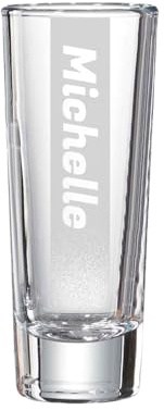 LUXENTU Schnapsgläser SKOL mit Gravur, Hintergrundschatten, 6,5 cl, 1 Stück | Personalisierte Stamper, individuelle Namensgravur, Geschenk zur Hochzeit oder Geburtstag, Spülmaschinenfest