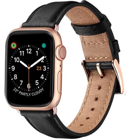 SUNFWR Lederarmbänder für iWatch 42mm(Series 3/2/1) 44mm 45mm 46mm 49mm | Herren Damen Ersatz Business Lederband Echtes Ersatzarmband für iWatch Ultra 3/2/1,Series 11 10 9 8 7 6 5 4 3 2 1/SE/SE2/SE3
