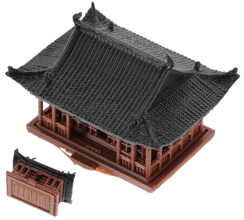 FIXOSHEE Miniatur Pavillon Statue Japanischer Tempel Resin Fisch Unterschlupf Bonsai Deko Mini Pavillon Figur Zen Garten Mikro Landschaft Aquarium Dekoration