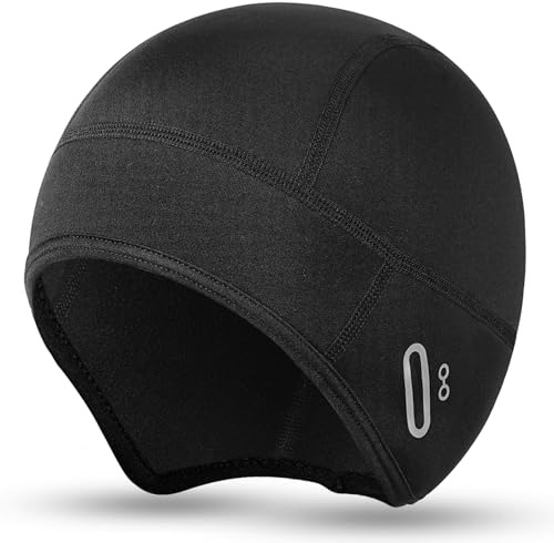 AOOSA Winter Cycling Skull Cap, Windproof Thermal Helmet Liner with Glasses Hole, Cycling Hat Under Helmet for Men Women, Warm Skull Beanie Hat for Outdoor Sports Running Skiing Riding Skating