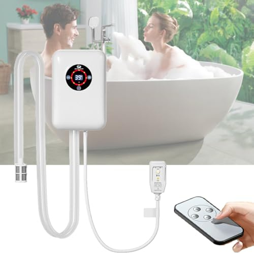 VCYEX Baignoire Gonflable Chauffe-Chauffage pour Piscine 1200W， Contrôle Intelligent De La Température (30-43 °C) avec Protection Contre La Surchauffe pour Une Eau Chaude Constante