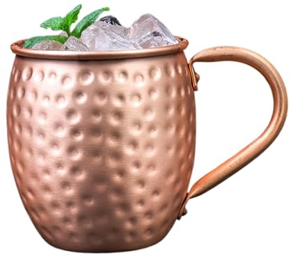 Coppe In Rame Per Il Cocktail Moscow Mule | 530 Ml Contenitori Per Bevande Artigianali E Martellati,Tazze Di Rame Per Moscow Mule,Per le Feste di Natale, per il Bar Domestico, per Bere Acqua, Tè, Birr