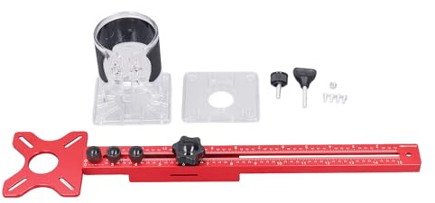 Staffa per scanalatura per fresatura 4 in 1, guida per fresatrice per hardware per armadietto, strumento regolabile per la lavorazione del legno per taglio e fresatura circolare,