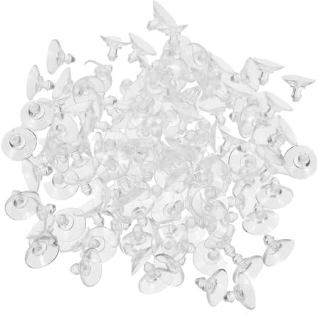 Toyvian 100 Ventose Mini per Vetro da 19 MM Trasparenti Ganci a Ventosa per Tavoli e Finestre in Vetro Supporti Riutilizzabili Anticollisione per Cucina e Decorazioni Domestiche