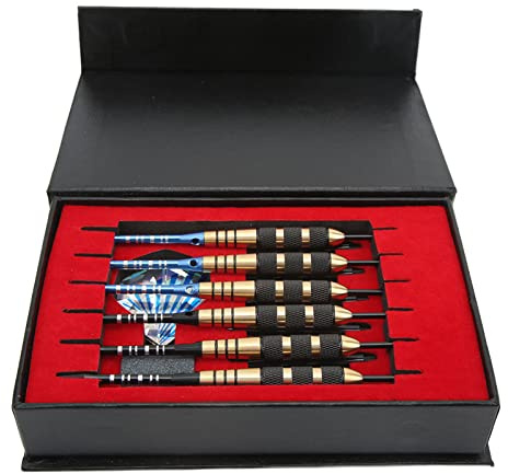Akozon Set di Freccette Professionali con Punta in Acciaio Inossidabile da 6 Pezzi con Custodia per Giocatori Principianti e Avanzati, Include Accessori per Un'Esperienza di Gioco Migliorata