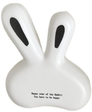Cute Bunny Contact Lens Case Unique Design Colored Box Portable Care with Mirror Couple Multiple Colors Available(White)