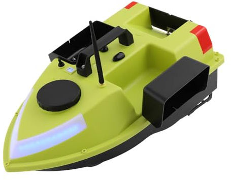 YIEMJS Señuelo de pesca barco 600 m RC barco de alimentación control remoto cebo barco 3 cajas de cebo LED luz de navegación teledirigido GPS barco de pesca pesca pesca carpa