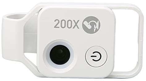 Cuifati Taschenmikroskop 200X für Telefon mit CPL-Objektiv, Tragbarer Telefon-Mikroskop-Clip für und, Wiederaufladbar über USB, Keine App Erforderlich, Makroobjektiv für Erwachsene und (White)