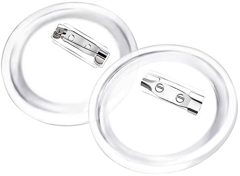 vidaXL 100x Buttonrohlinge mit Anstecknadel Sicherheitsnadel Buttons Rohlinge Ansteckbuttons für Badgematic Buttonmaschine Acryl 58mm