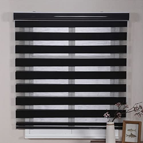 RYNS Verdunkelungsrollo Seitenzugrollo 100x240cm Doppelrollo verdunkelnd Wandmontage Hitzeschutz Jalousien Doppelrollo Fensterrollo für Fenster & Tür Fensterrollo, Schwarz