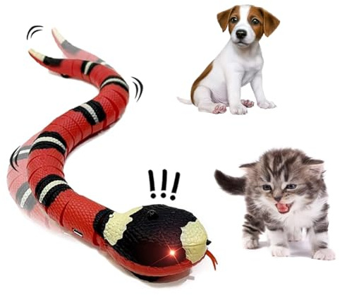 Swsdee Juguete de Serpiente Eléctrico - Juguete Interactivo, Juguete de Serpiente de Inducción Inteligente,Movimientos Realistas, Serpiente Falsa Eléctrica con USB para Niños, Mascotas