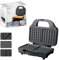 Quest 37530 3-in-1 Snack Maker/Waffle Maker, Sandwich Toaster & Panini Press Grill/Easily Removable Non-Stick Plates/Auto Temperature Control / 900W