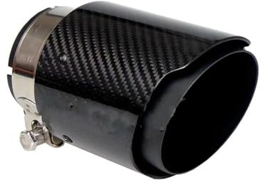 Auspuffblenden Auspuffblende Aus Glänzendem Twill-Carbonfaser Schwarz Beschichtetes Edelstahl-Schalldämpfer-Endrohr Autozubehör Auto Auspuffblende(In 89mm Out 114mm)