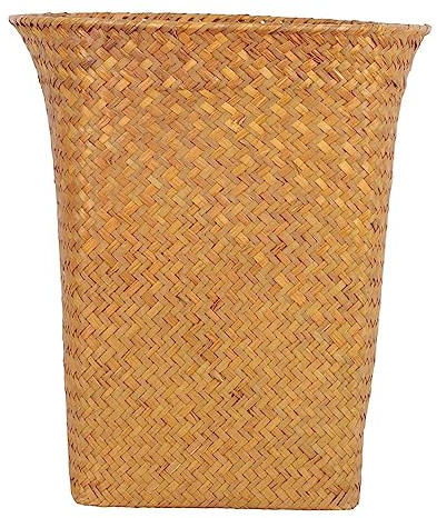 VALICLUD Cesta de Almacenamiento de Paja Marrón, Diseño Tejido Retro | Uso Doméstico y Decoración Infantil, Estructura Resistente y Fácil de Mover, Formato Multiuso