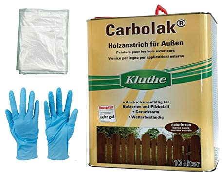 Bindulin 10 Liter Kluthe Holzanstrich Carbolak inkl. 4x5m Abdeckfolie von E-Com24