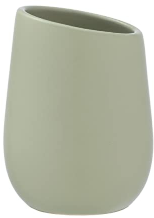 Wenko - Bicchiere per spazzolino da denti in ceramica di alta qualità con superficie opaca, per conservare spazzolino da denti e dentifricio